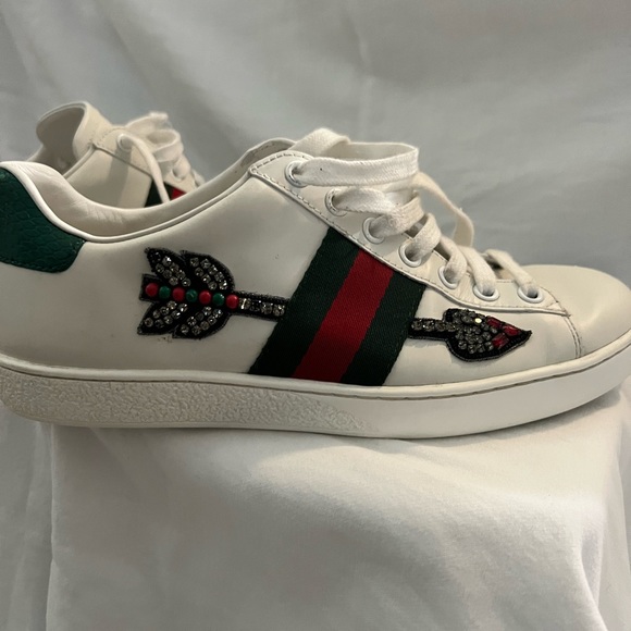 Gucci Ace Embroidered Arrow White/Red/Green Size 37 (7 US) - Picture 10 of 11